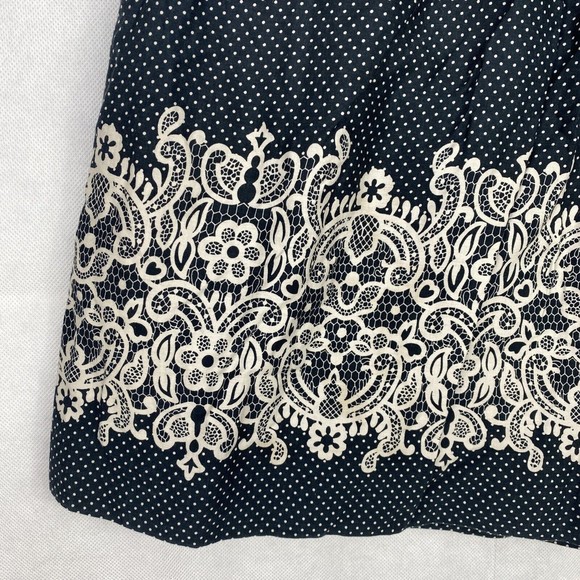 Ann Taylor LOFT Size 0 Black Polka Dot Skirt - Picture 3 of 8